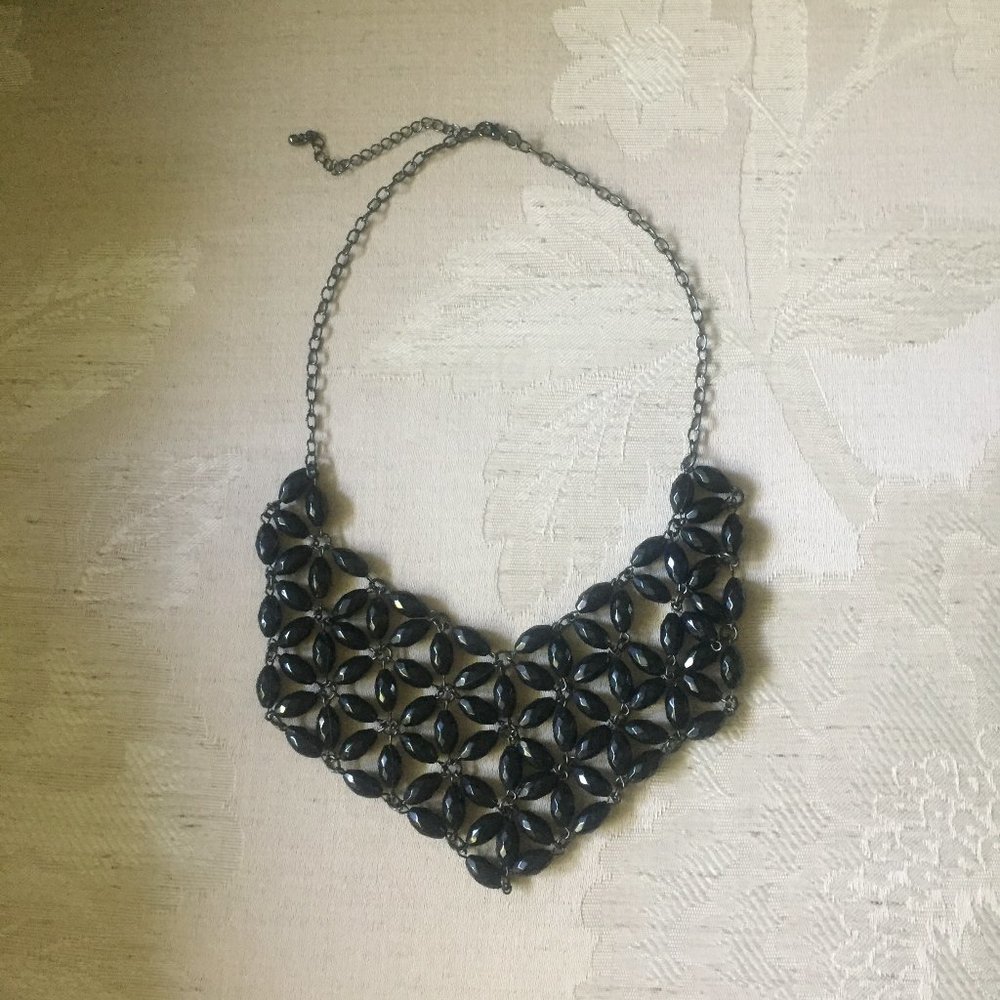 Francesca's Collections Black Bib Necklace